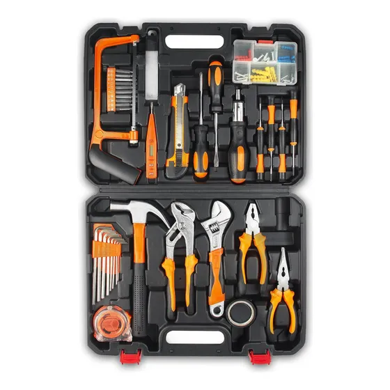 Kit de Herramientas para el Hogar 77 Piezas con Estuche Organizador, Incluye Destornilladores Martillo y Alicates de Precisión Energy Plus 702000 Negro