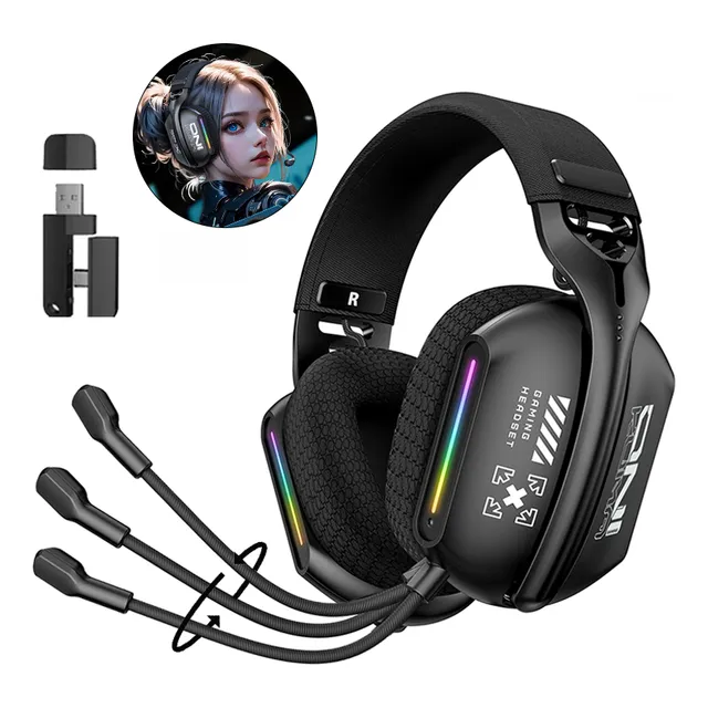 Audífonos Gamer Bluetooth Onikum Gt808 Led Auriculares