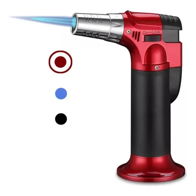 Encendedor Sopletes de Cocinar Profesional SAIVIEK antorcha de cocina con cerradura de seguridad soplete recargable de llama ajustable Encendedor para interior y al aire libre Cámping Cocinar BBQ Horn