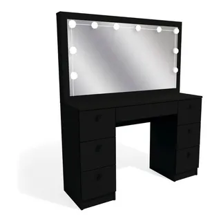 Penteadeira DitĂĄlia 7 Gav. Pe-80 Preto Kit Luz Camarim Penteadeira DitĂĄlia 7 Gav. Pe-80 Preto Kit Luz Camarim