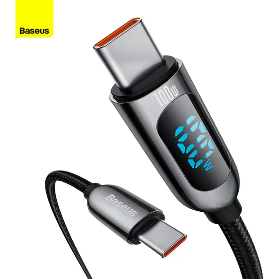 Cable indicativo LED Super Turbo tipo C de 100 W de doble punta, 1 m