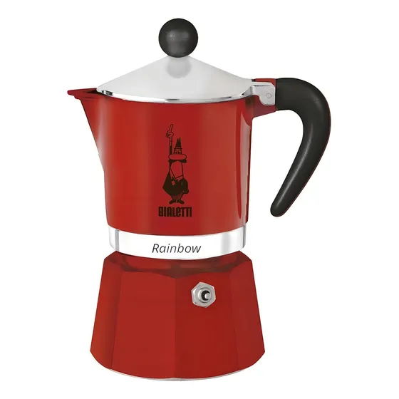 Cafetera Bialetti Moka Rainbow automática roja italiana