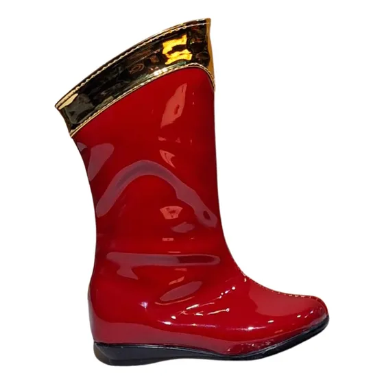 Bota Charol Rojo Oro Mujer Maravilla Original Super Heroina