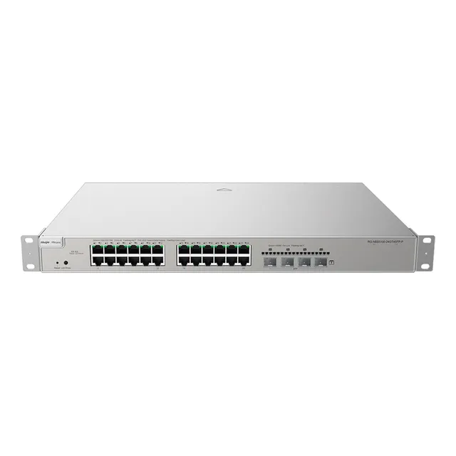 Ruijie Switch Administrable Rg-nbs5200-24gt4xs-p Capa 3 Con 24 Puertos Gigabit Poe 802.3af/at + 4 Sfp+ Para Fibra 10gb Gestión Gratuita Desde La Nube 370w Optimización Con Un Clic