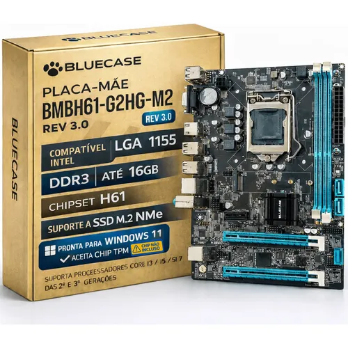 Placa-mãe Ninja Place B75 LGA 1155 DDR3 mATX com Cooler Universal