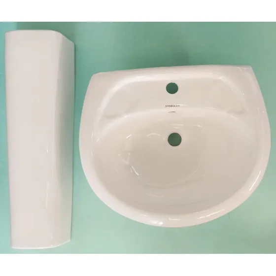 Lavamanos Blanco 12 PuLG. X 19 PuLG. Con Pedestal 26 PuLG. 