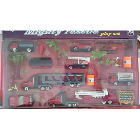 Set Juego De Rescate Carritos Policía Bomberos