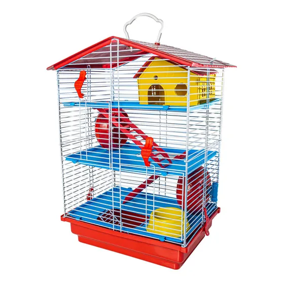 Gaiola Hamster 3 Andares Teto Plástico