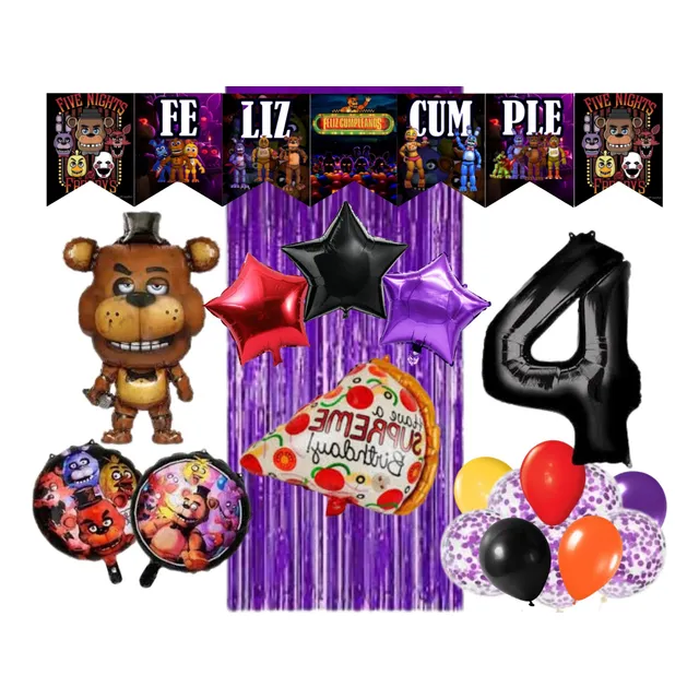 Set Combo Decorativo De Globos Oso Five Nights At Freddy's