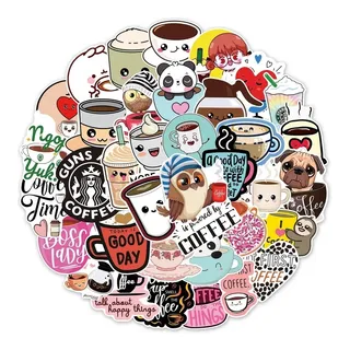 Café Coffe Calcomanías Sticker X 50 Unds Café Coffe Calcomanías Sticker X 50 Unds