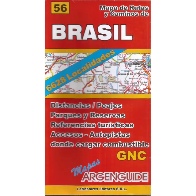 Brasil Mapa De Rutas Y Caminos Gnc Distancias 81 Por 57 Cm