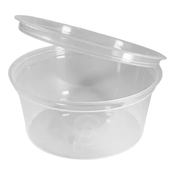 Tina Plástica Transparente Con Bisagra Envase 2 Oz