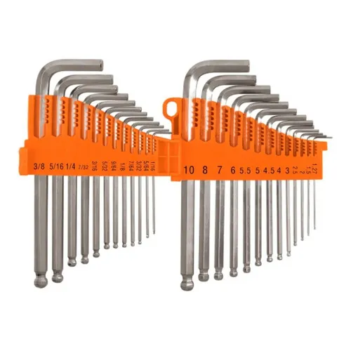 Llaves Allen Largas De 25 Piezas Mili Y PuLG, Truper 15572 Color Naranja