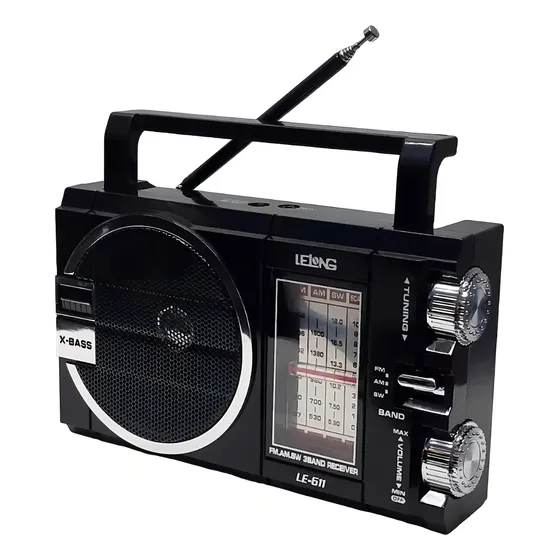 Radinho Portátil Modelo Antigo Análogico Para Idoso Am Fm Sw Cor Preto 127/220V