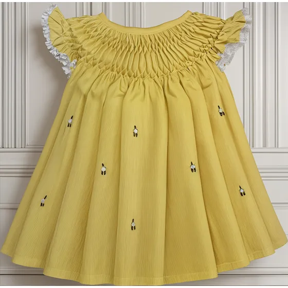 Vestido Casinha De Abelha Bebê Midi Algodão Várias Cores