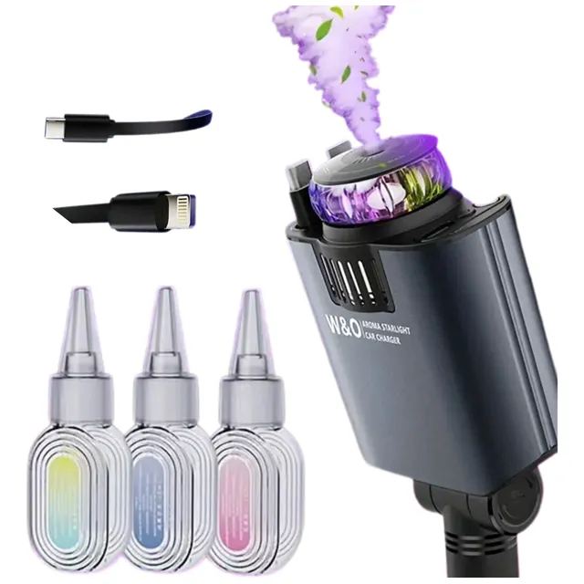Cargador Carro Coche Retractil Usb 6 En 1 Humificador Caraga
