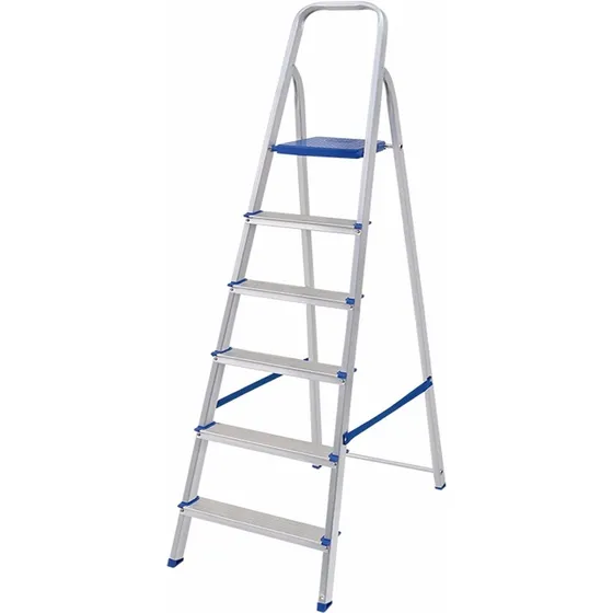 Escalera Aluminio 6 Escalones Mor Plegable Reforzada Hogar