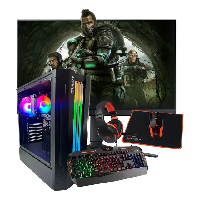 Pc Torre Computadora Gamer Amd - 500gb - 16gb Ram + Monitor
