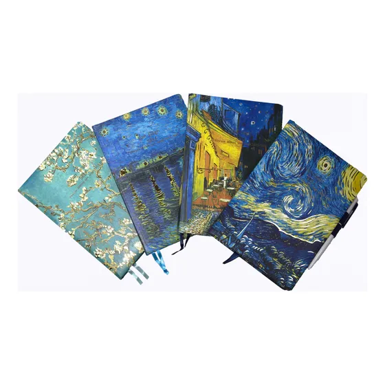 Juego 4 Libretas Van Gogh Bullet Journal Tamaño A5 Cuadro