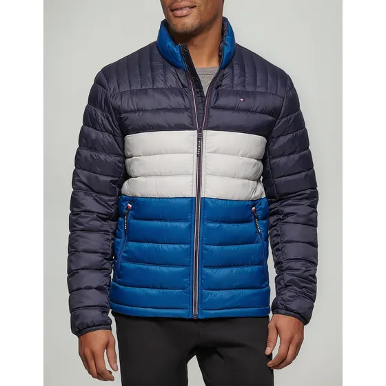 Casaca Tommy Hilfiger Hombre Plumas Azul Talla M Nuevo