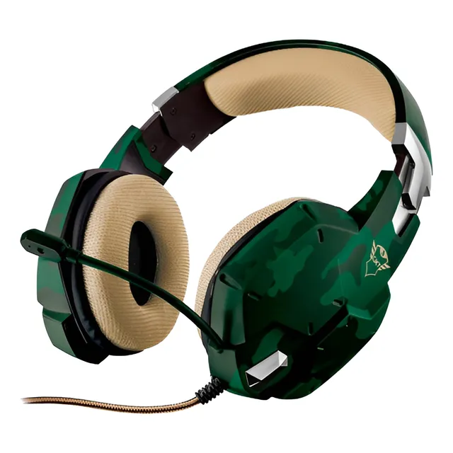 Audifonos Diadema Gamer Trust Gxt322c Carus Verde Camuflaje