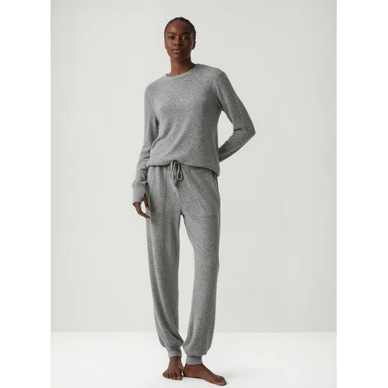 Pijama Feminino Básico Longo Em Tricot Hering