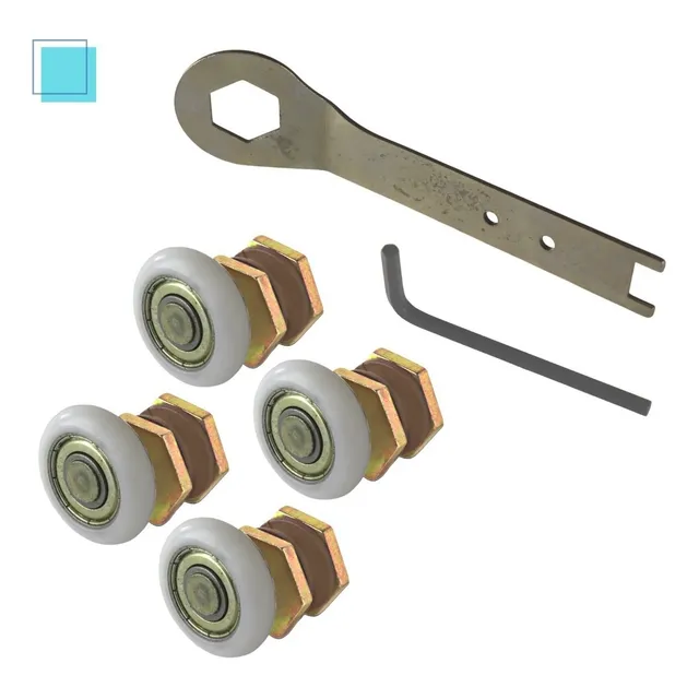 Kit Manutenção Para Box 4 Folhas Completo Roldanas E Chaves