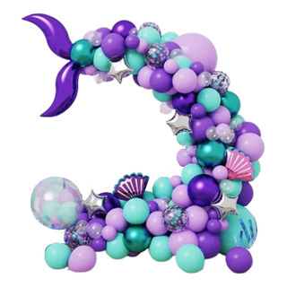 Set De Globos/arco Organico Cumpleaños La Sirenita Mod.l Set De Globos/arco Organico Cumpleaños La Sirenita Mod.l