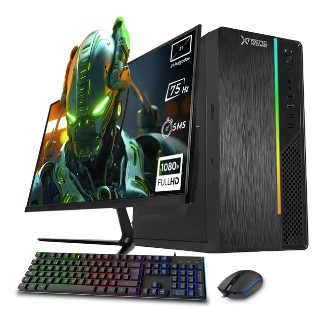 Xtreme PC Gaming AMD Radeon Vega 3 Athlon 3000G 3.5 Ghz Dual Core 16GB SSD 500GB Monitor 21.5 75Hz WIFI Ultron Black