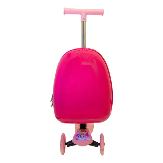 Monopatín Monobag MB01 Patineta Mochila Valija Luces Diseño color fucsia