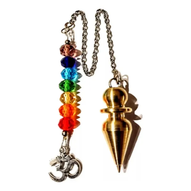 Péndulo Bronce Macizo 7 Chakras Reiki Radiestesia Dowsing