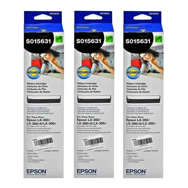 3 Cintas Epson S015631 Original Lx-300 Lx-350 Puebla