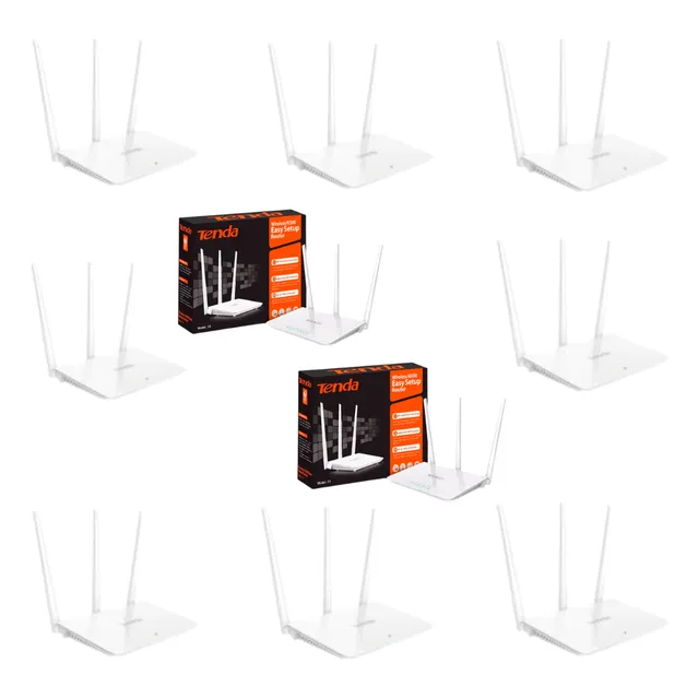 Paquete 10 Router Tenda F3 Blanco - Sistema Inalámbrico