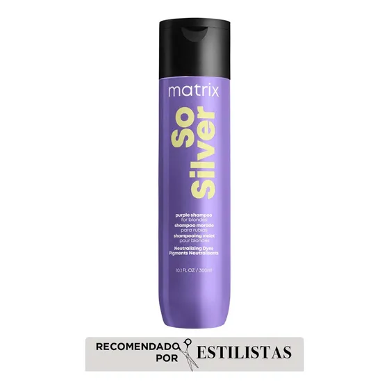 Shampoo Morado Matrix So Silver Para Cabellos Rubios 300 Ml