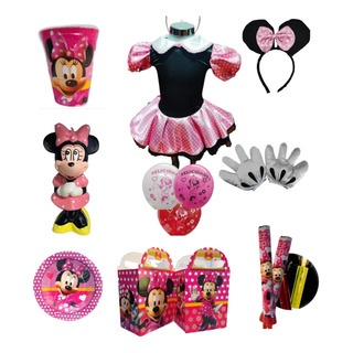 Mimi Minnie Mouse Rosa Artículos Fiesta Paquete 3 Disfraz Mimi Minnie Mouse Rosa Artículos Fiesta Paquete 3 Disfraz
