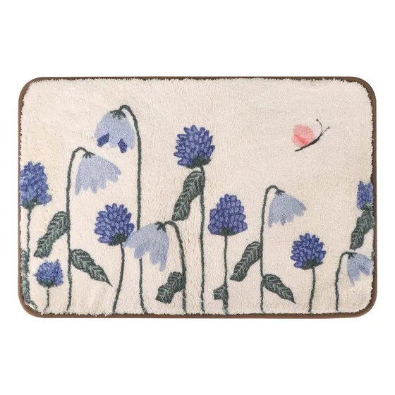 Lavezee Alfombra Baño Floral Absorbente Antideslizante Suave
