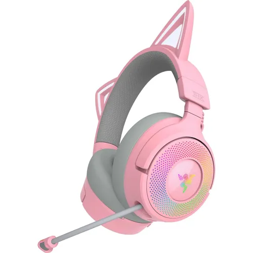 Headset Razer Kraken Kitty V2 Pro Usb Quartz - Rz0404510200 Rosa