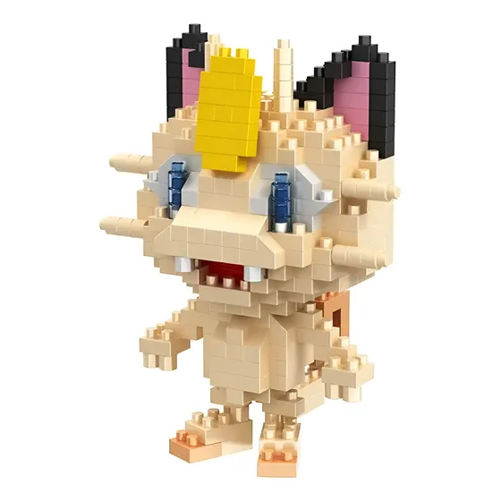 Mini Bloque Armable Figura 3d Miau O Meowth De Pokemon