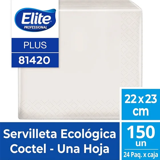 Elite Servilleta Cóctel Ecológica Una Hoja 150 Unid