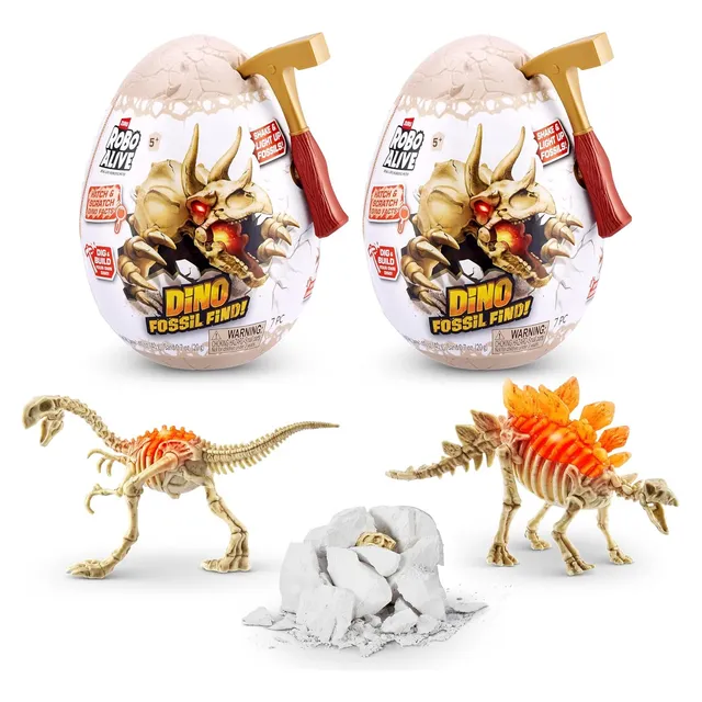 Robo Alive Huevo Fosil Dinosaurios Pack De 2 Huevos Set