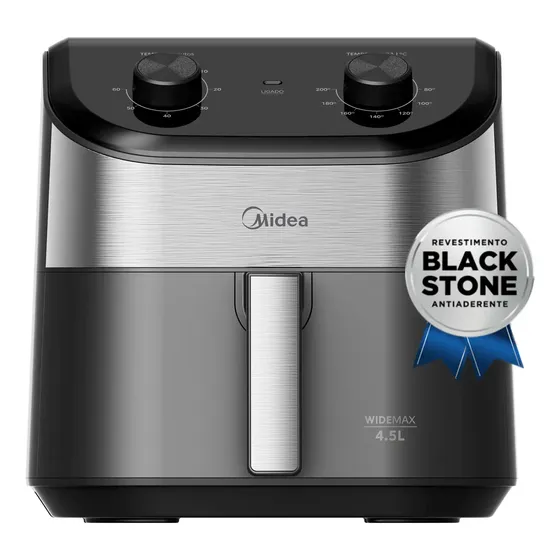 Fritadeira Air Fryer 4,5l Widemax Com Interior De Alumínio 1500w Midea