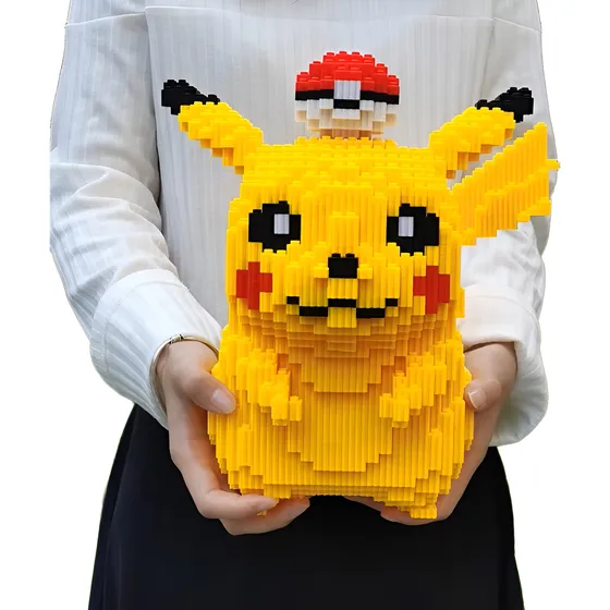 Pikachu Pokemón Armable 5210 Pcs Bloques // 29 Cms