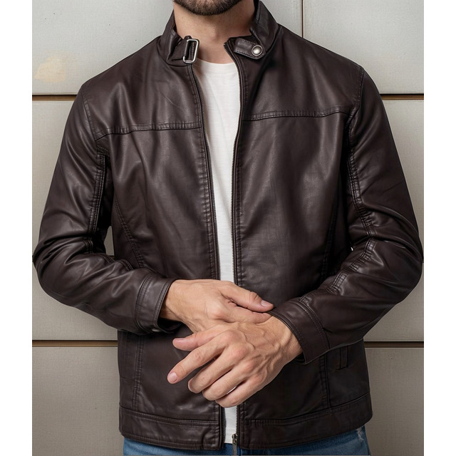 Jaqueta De Couro Masculina Capuz Slim Casaco Promoção Jaqueta De Couro Masculina Capuz Slim Casaco Promoção