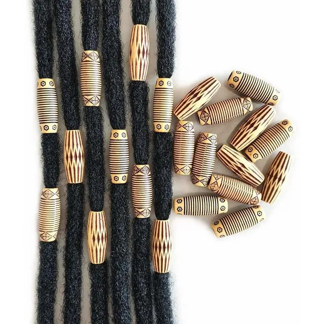 62 Cuenta Rasta Madera Tubo Largo Accesorio Para Cabello