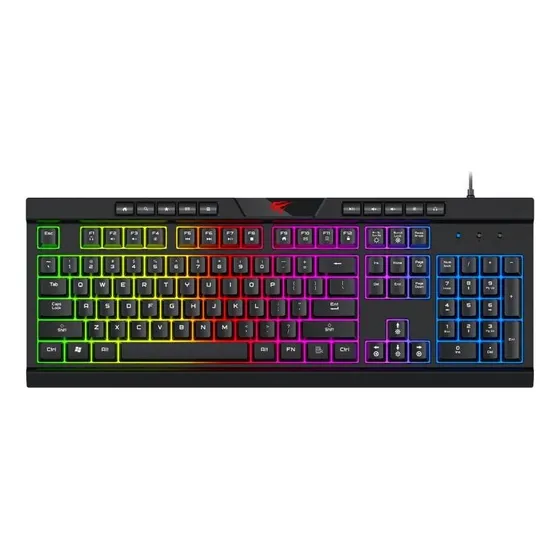 Teclado Gaming Havit Multimedia Kb500l-sp Rgb, Negro