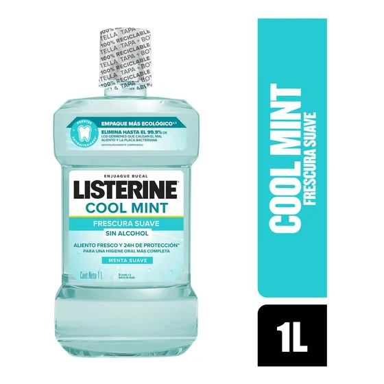 Enjuague Bucal Listerine® Cool Mint Sin Alcohol 1 L