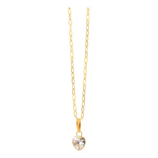 Corrente Bailarina Ouro 18k 750 45cm Com Coração Corrente Bailarina Ouro 18k 750 45cm Com Coração