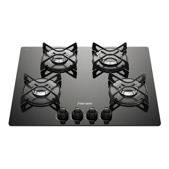 Anafe con alimentación a gas Fensa F GC60V 220V color negro 4 hornallas