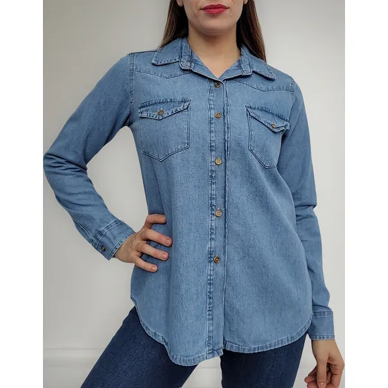 Camisa Jean, Laque (talles S Al Xxxl)