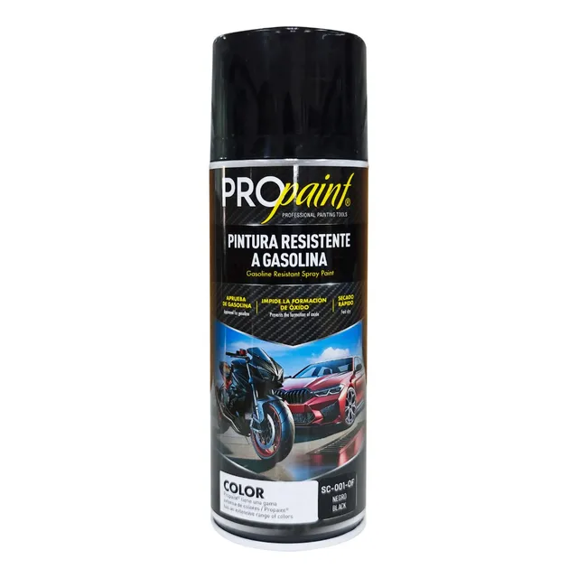Pintura Spray Aerosol Negro Resistente A Gasolina
